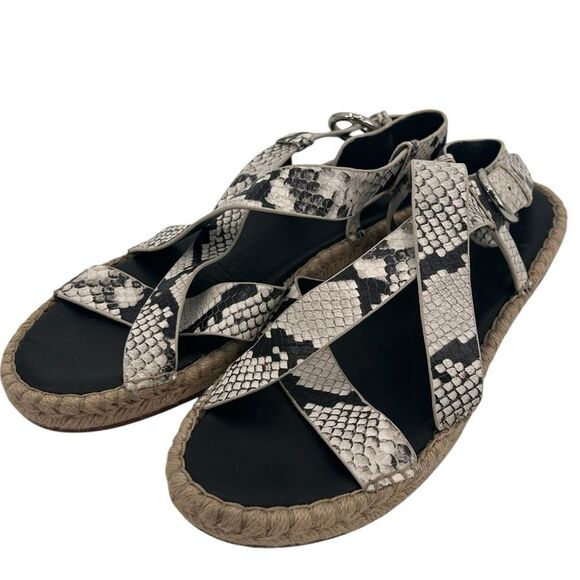 Marc Fisher Gray Snakeskin leather Espadrille Sandals size 11 - Picture 2 of 7